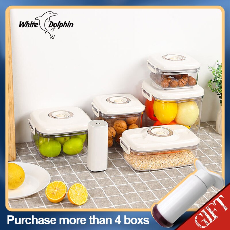 Circle Rectangle Square Food Storage Vacuum Container Different Capacity Vacuum Sealer Box Kitchen Storage for Vacuum Sealer