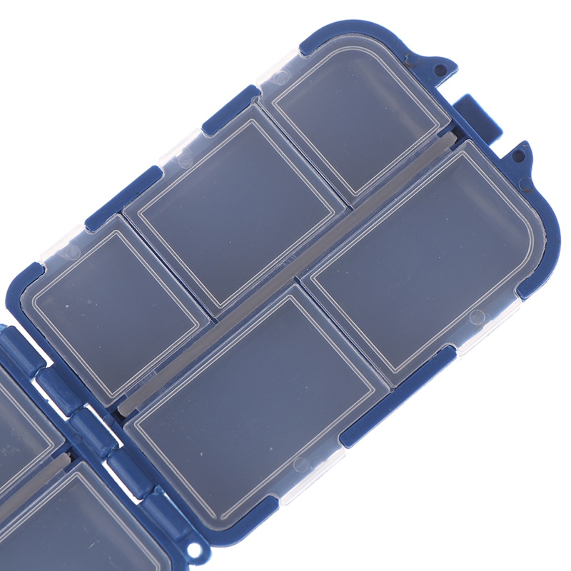 10 Compartments Mini Fishing Tackle Box Fish Lures Hooks Baits Plastic Storage Holder Square Case Pesca Fishing Accessories