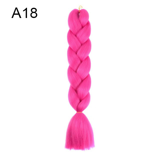 24Inch Synthetic Braiding Hair Extension Ombre Color Rainbow DIY Jumbo Hair Pink Red Blue Hairstyle for Women