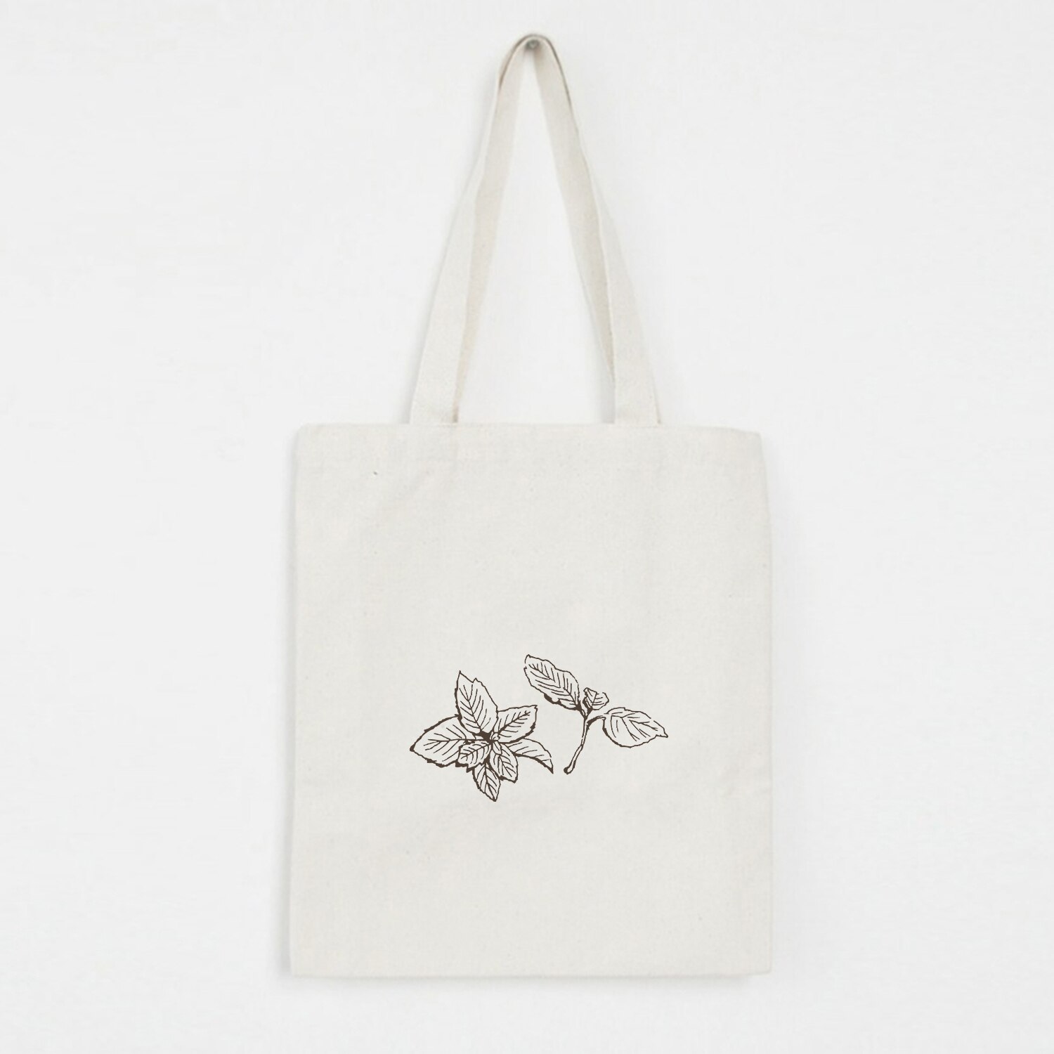 Bolso de hombro estampado de flores para mujer, con dibujo de líneas, estilo estudiante, Eco Harajuku, gran capacidad, arte literario: B5-23WHITE