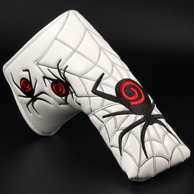 Spider with Silver Web Golf Putter Cover Headcover for Blade Golf Putter Red White Black Head Cover