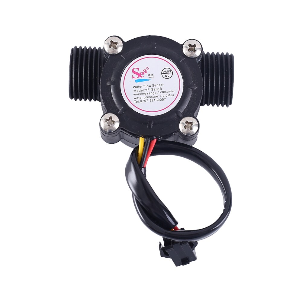 DN15 DC 5V 12V 1/2 zoll G1/2 Schwarz Wasser fließen Halle Sensor Schalter Durchflussmesser halle Sensor Zähler 1,75 MPa 30L/min: Ausführung 3