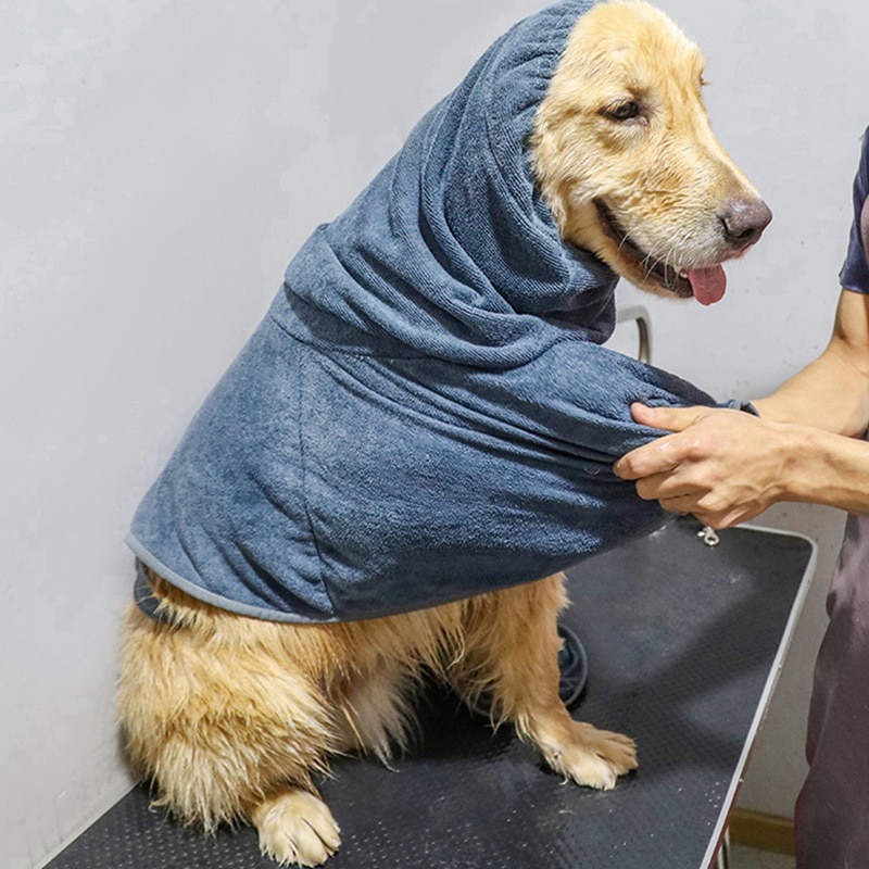 Hond Badjas Super Absorberende Hond Badhanddoek Voor Medium Grote Hond Sneldrogend Microfiber Schoonmaken Hond Badpak Husky Bulldog