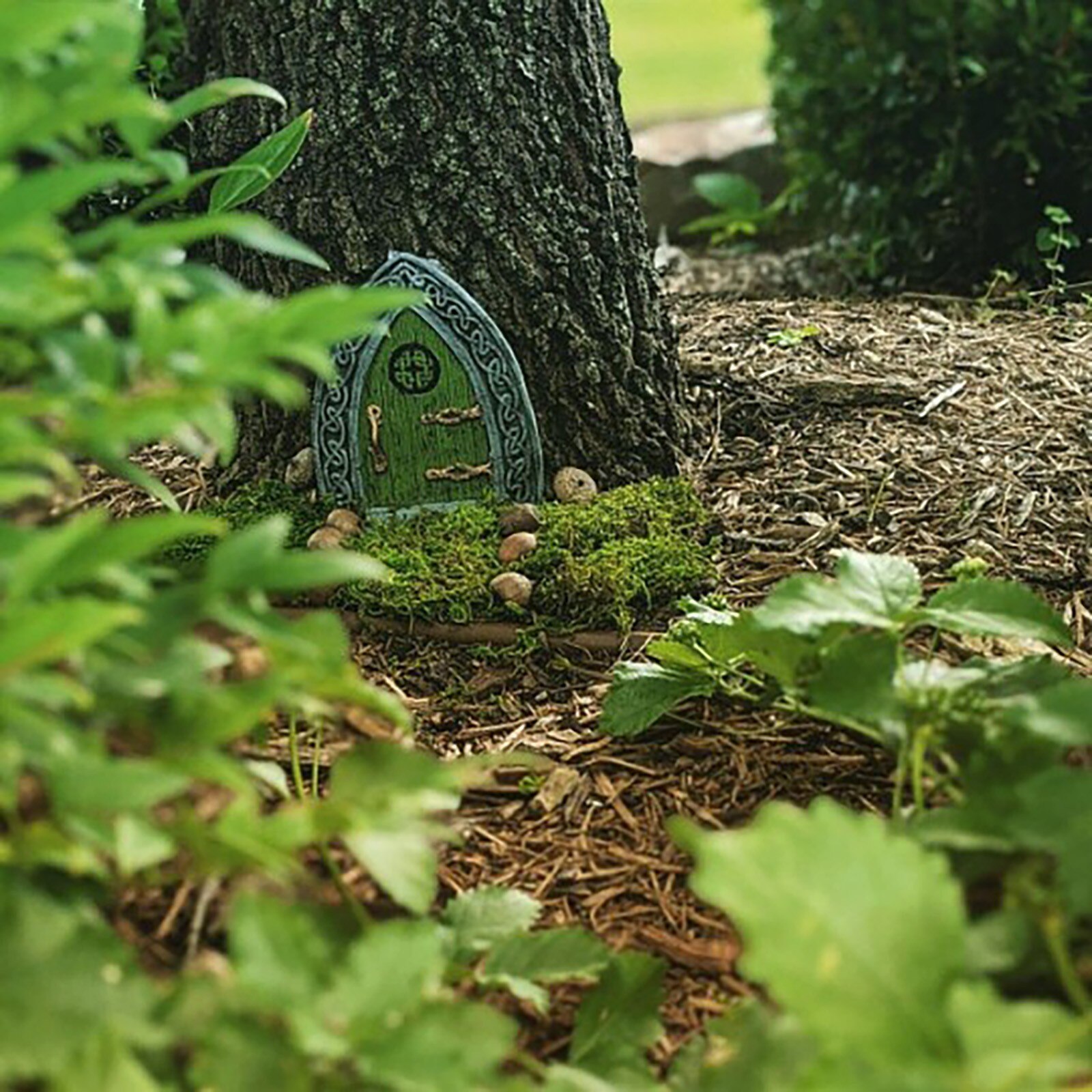 Amortisseur et fenêtre de Style fantaisiste, Gnome Miniature de maison, décoration de jardin féerique, arbres, portes ouvertes, décorations de sculpture