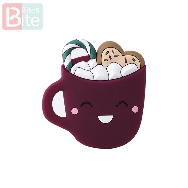 1 Pc Baby Bijtring Glimlach Cups Food Grade Perle Siliconen Knaagdieren Pasgeboren Verpleegkundige Fopspeen Hanger Childen's Goederen Kinderziektes Speelgoed: wine red