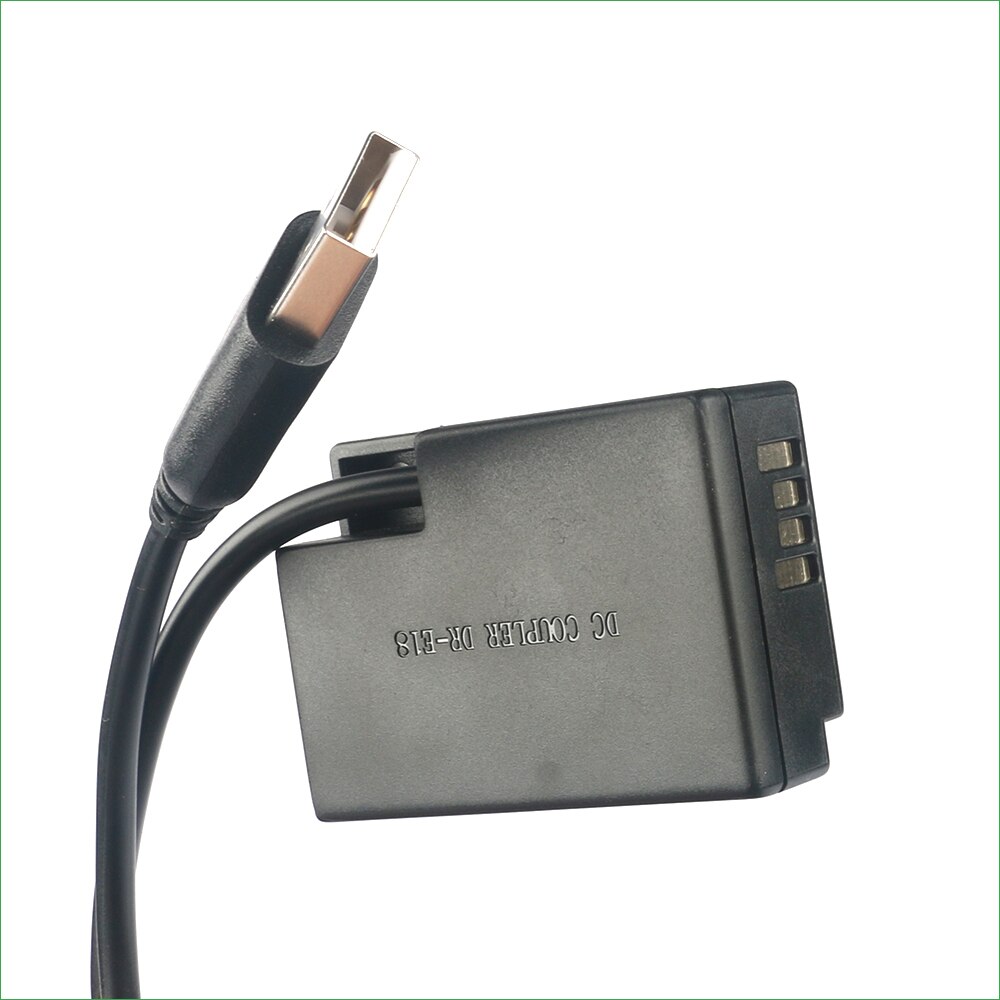 5v usb dr -e18 ack -e18 tyhjä akkusovitin pistoke dc virtapankki canon eos rebel  sl2 sl3 t6i t6s t7i t8i kiss  x8i x9 x9i x10