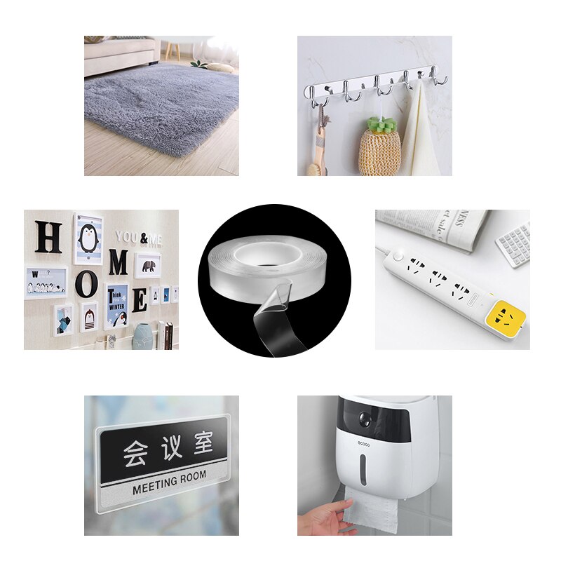 Nano Tape Multifunction Acrylic - Reusable Double Sided Tape Strong Grip Sticky Adhesive Waterproof Scotch