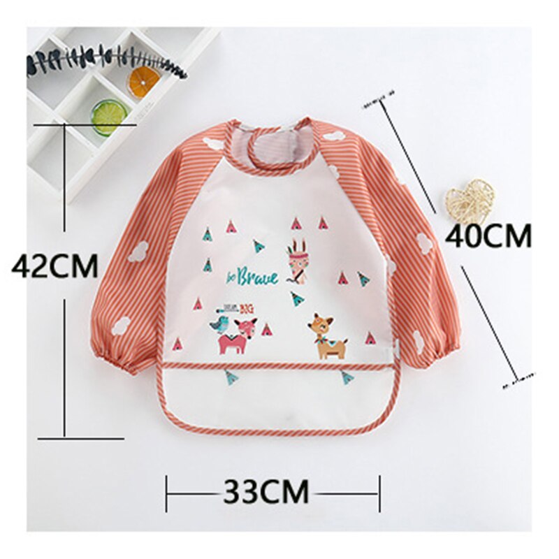 Cartoon Baby Lätzchen Schürze Einstellbar Wasserdicht Fütterung mit Langen Ärmeln Baby Zubehör Sachen Tiere bavoir kleinkind kinder