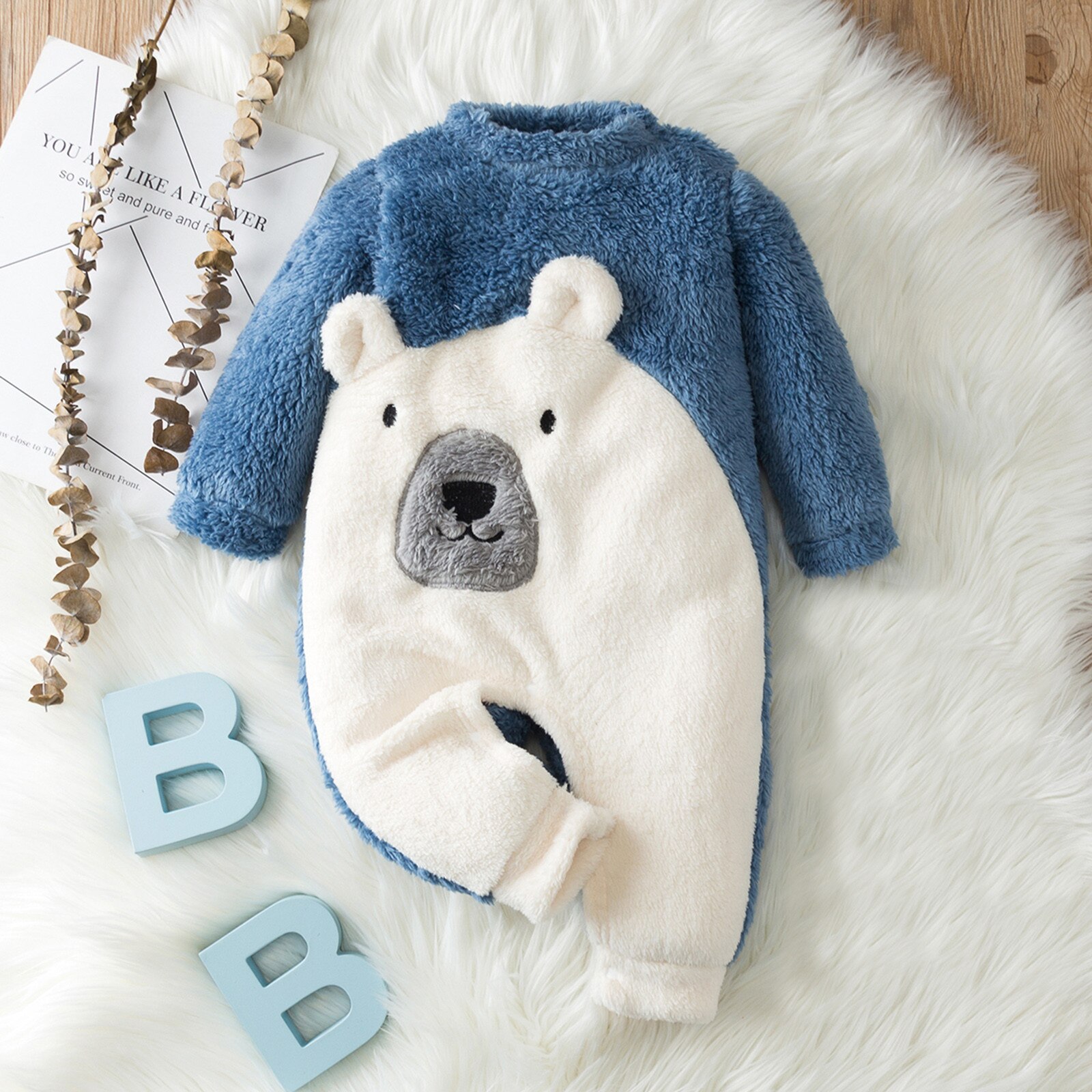 Pasgeboren Baby Jongens Meisjes Winter Leuke Warme Fleece Jumpsuit Romper Warm Uitloper Rompertjes Voor Baby 'S Все Для Новорожденных E1