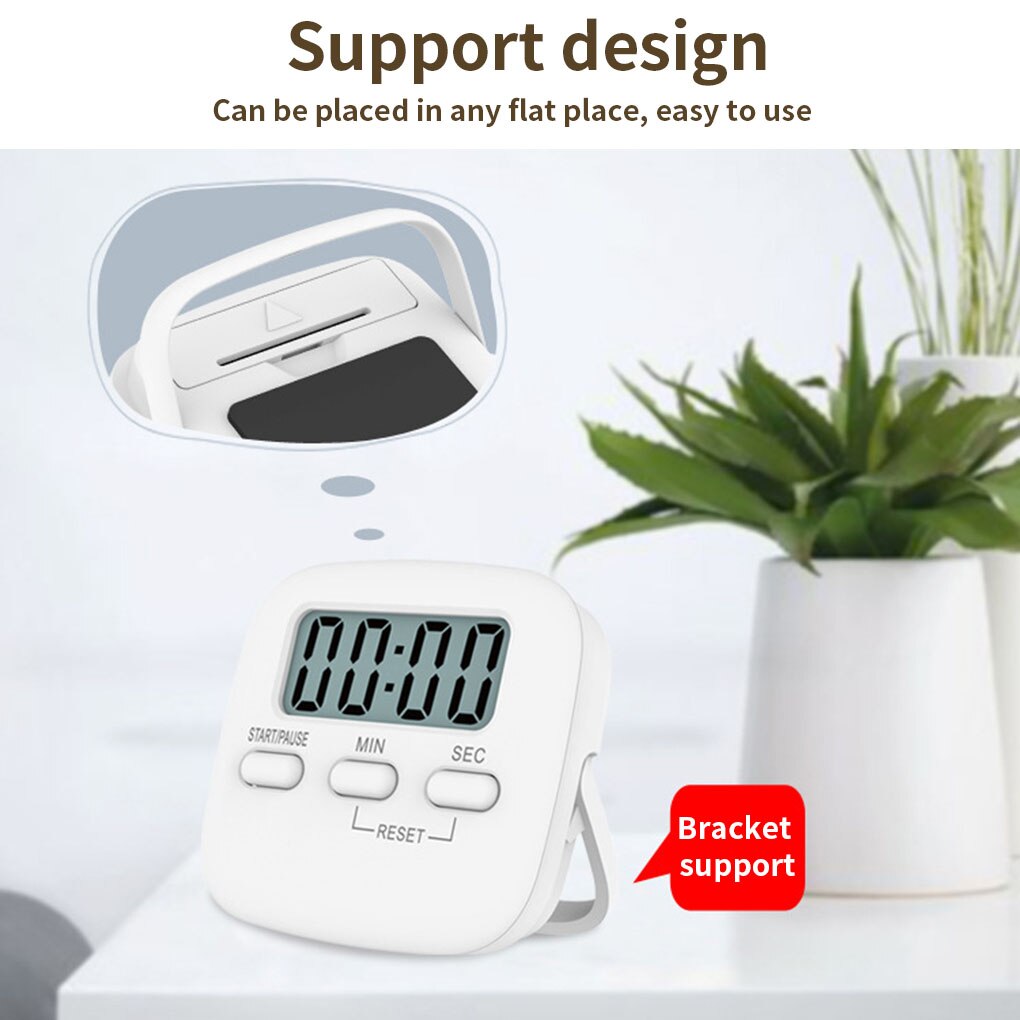 2pcs Kitchen Timer Cooking Baking LCD Display Countdown Student Lab Digital Timer Home Kitchen Gadget