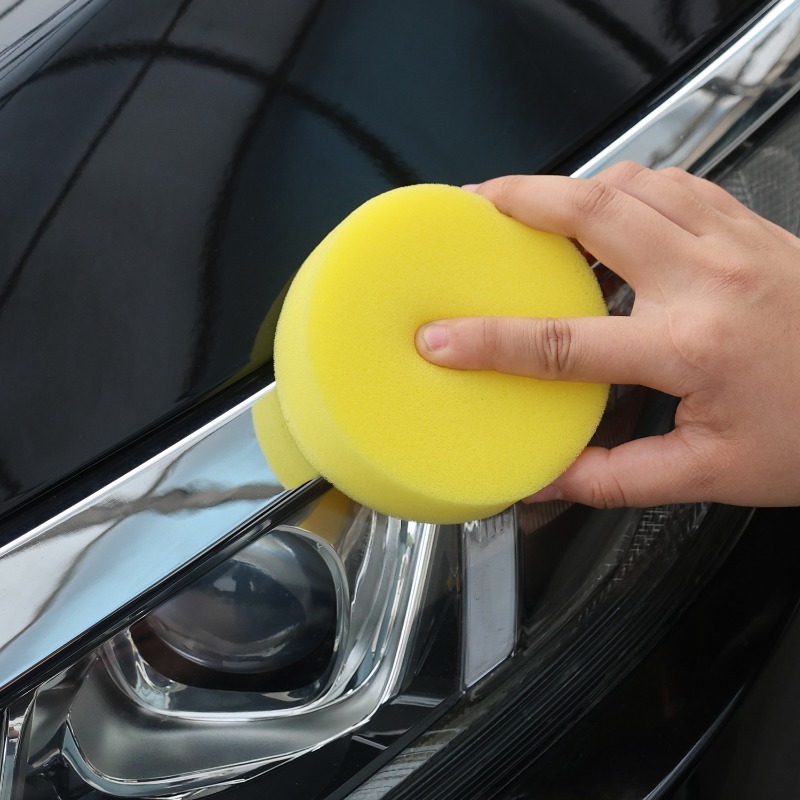 Auto Waxen Polish Wax Schuimspons Geel Rond Hoge Dichtheid Applicator Pad Reinigingsspons Auto Detail Wassen Car Cleaning Tool