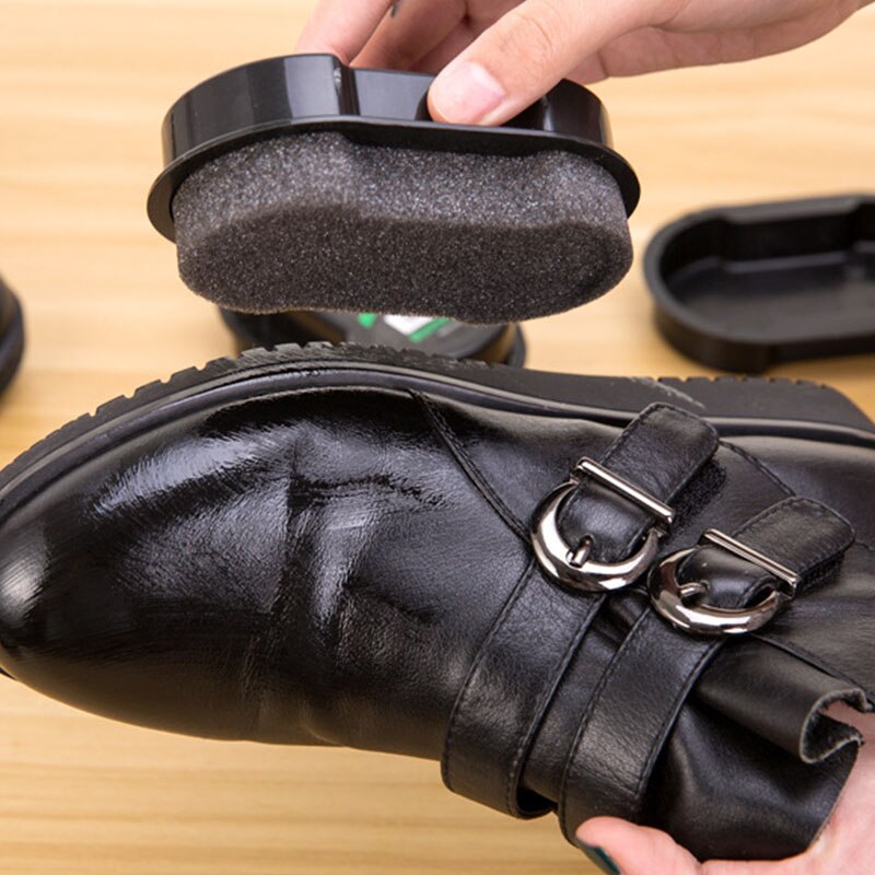1 stk sko gnide sorte sko rengøringsbørste bærbar multifunktion dobbeltsidet rengøringsværktøj til hjemmet lædersko polsk svamp