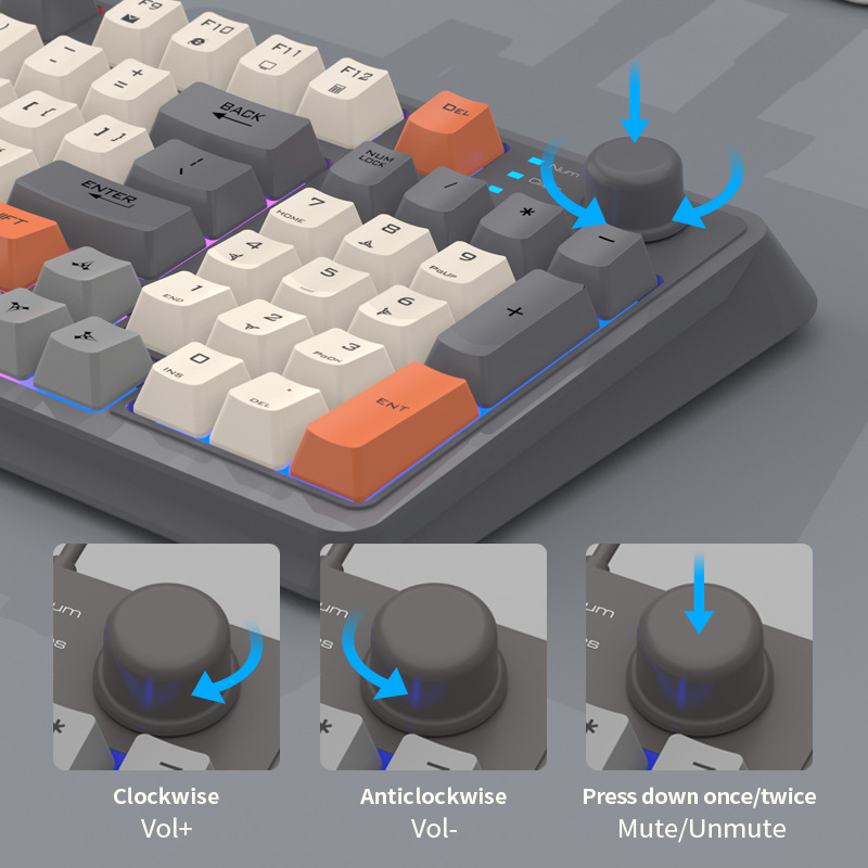 Nederland Draadloos mechanisch toetsenbord 94 toetsen 95% lay-out Engels Spaans Russisch Koreaans Arabisch toetsenbord Muisset Bluetooth 2.4G Type C Connect RGB K94 Grote oplaadbare batterij Ergonomie Gaming
