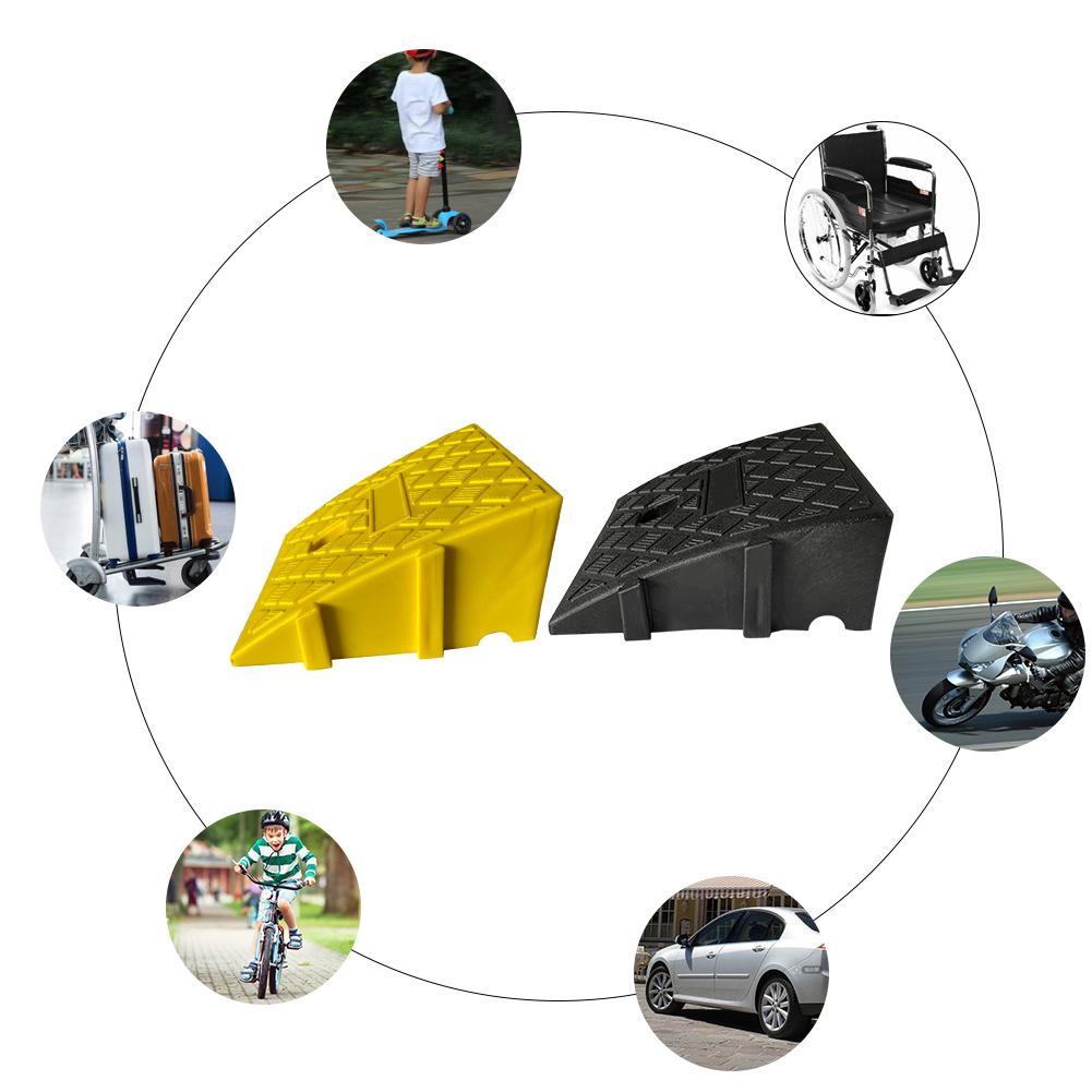 Portable Lightweight Curb Ramps Heavy Duty Plastic Threshold Ramp Kit For Car Trailer Truck Bike Motorcycle Benefit