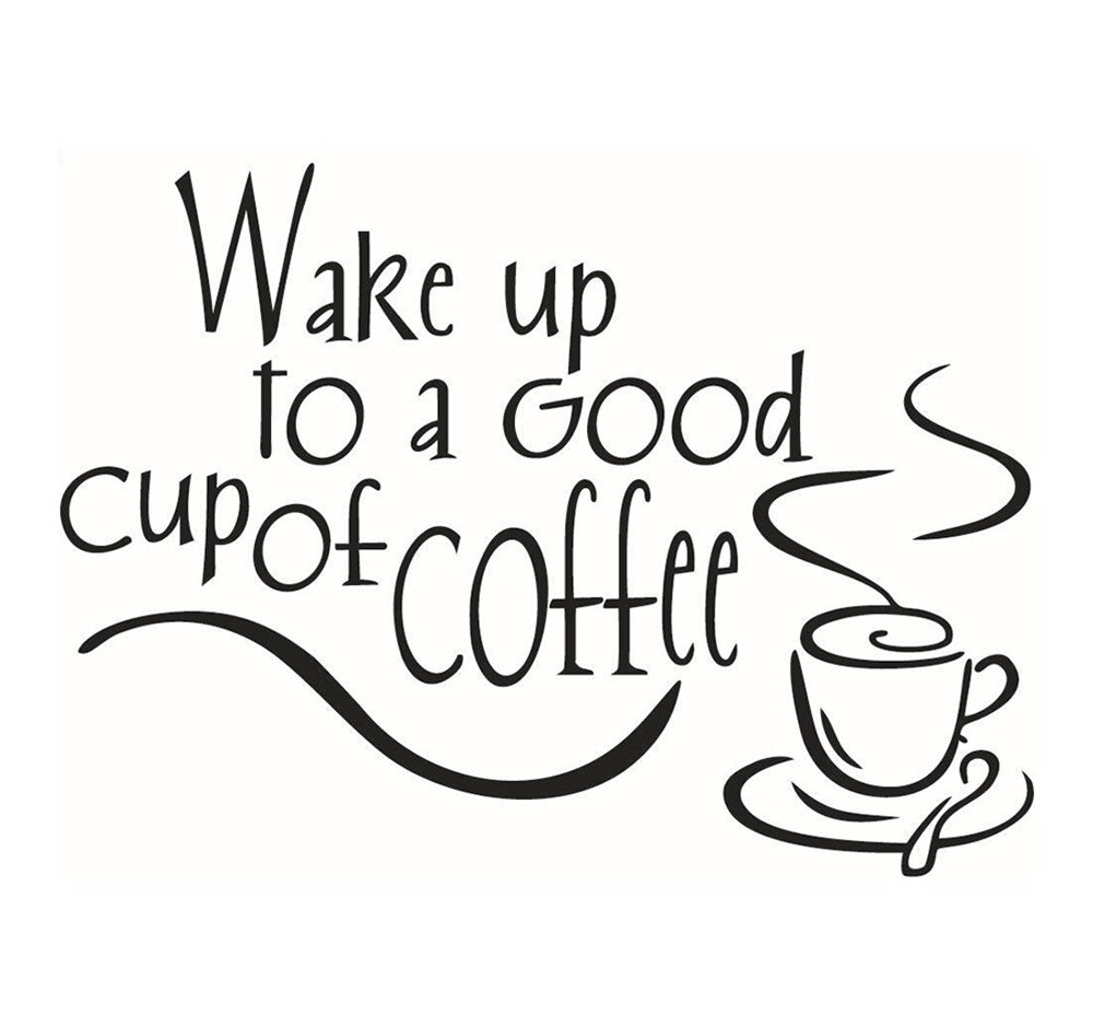 Wall Stickers Coffee Mugs Tea Coffee Beautiful Art Decal Vinyl Kitchen Restaurant Pub Decor