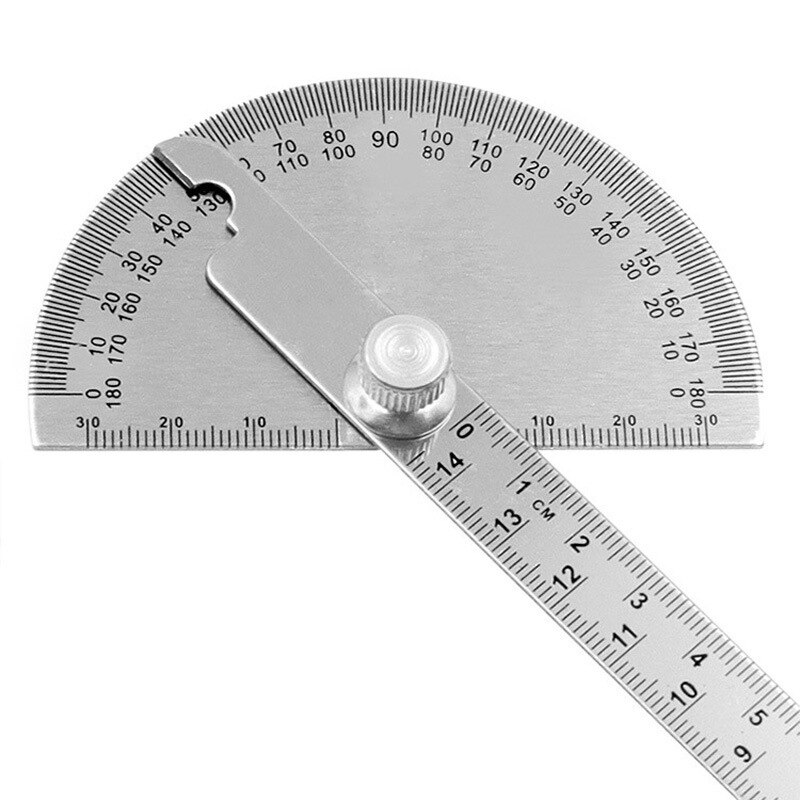 14.5Cm 180 Graden Verstelbare Gradenboog Multifunctionele Rvs Ronde Kop Hoek Heerser Wiskunde Meetinstrument