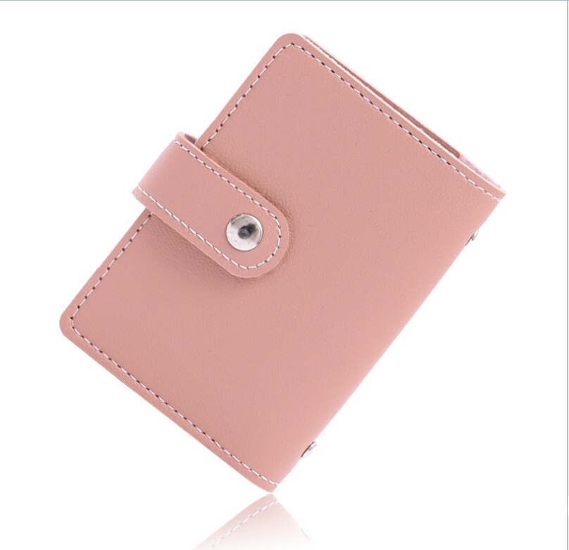 PU Leder Funktion 26 Bits Karte fallen Visitenkarte Halfter Männer Frauen Kredit Reisepass Karte Tasche Ich würde Reisepass Karte brieftasche: Rosa