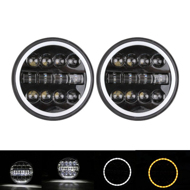 Voor Lada Niva 4X4 7 ''Led Koplamp H4 Hoge Dimlicht Ronde Auto Running Lights Koplamp Voor jeep Wrangler Jk Land Rover Verdedigen