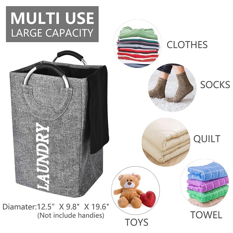Haundry Large Laundry Hamper Bag with Handles, Collapsible,Self-Standing Modern Laundry Basket for Dorm Room