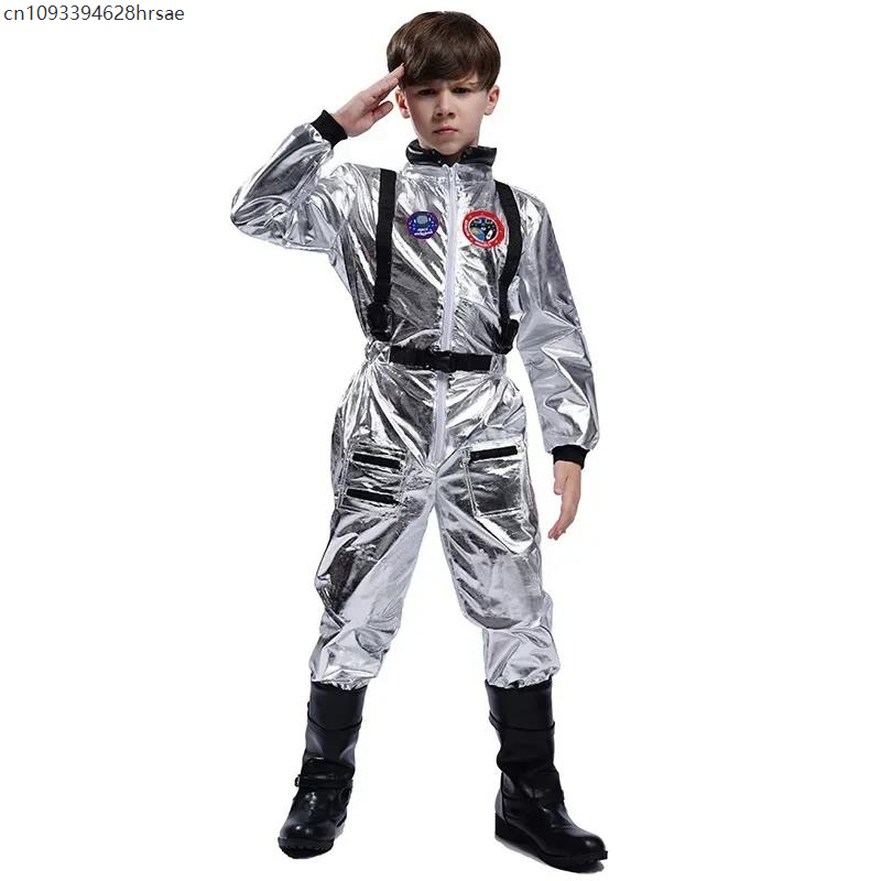 Halloween Erwachsene Silber Astronaut Kostüm Kinder Astronaut Kostüm Paare Spaceman Cosplay Anzug Party Dress Up Geburtstag: L / Blau