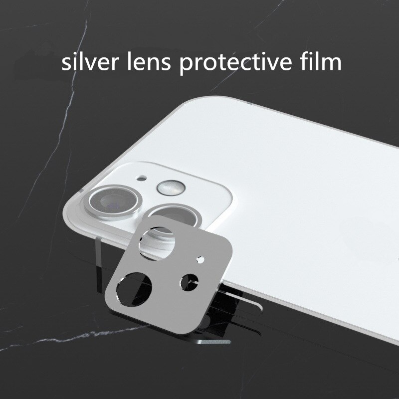 For IP 12 Mobile Phone Metal Lens Protective Film 12Pro Rear Camera Protective Film: 12Pro silver