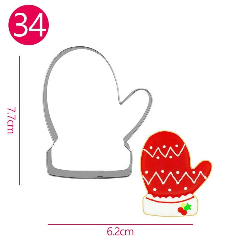 Kerstboom Sneeuwpop Cookie Cutters Candy Fondant Cookie Cutters Rvs Suiker Ambachtelijke Bakken Gebak Biscuit Mallen: 10