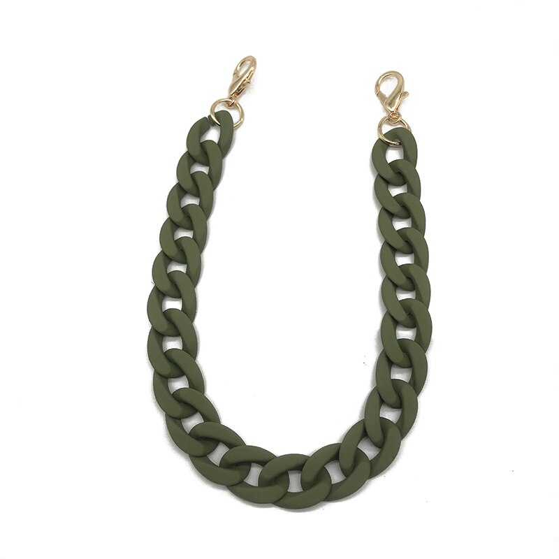 1 PC 60cm Detachable Handle Replacement Bags Strap Chain Acrylic Shoulder Strap Chain Resin Handbag Strap Women Bag Accessories: Green