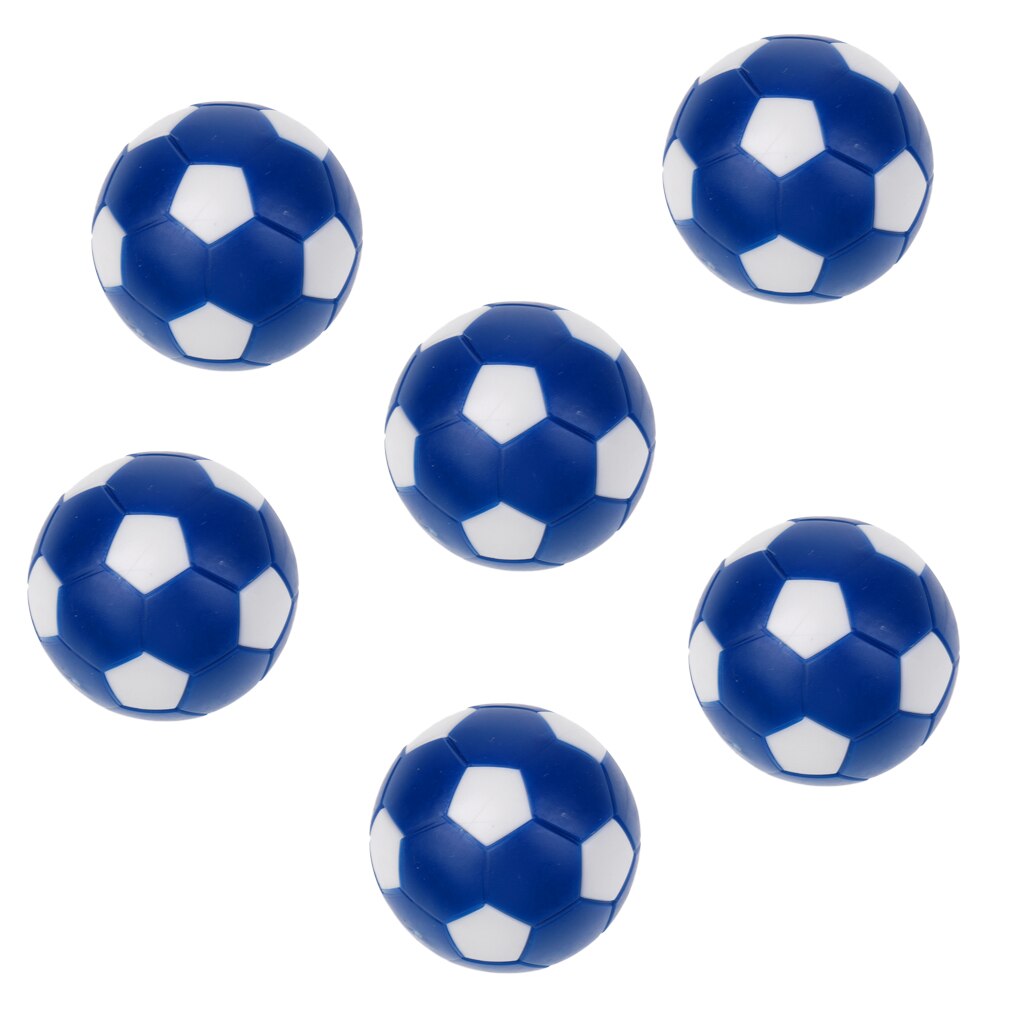 6 stk 36mm fodbold bordfodbold bolde bordfodbold erstatning bordspil tilbehør, blå & hvid
