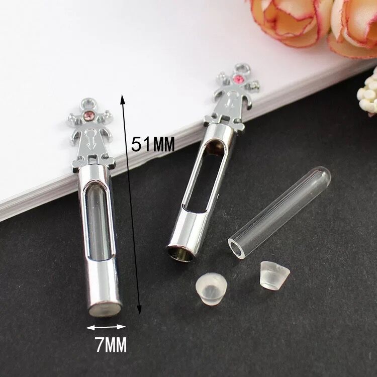5 stücke Glas Fläschchen Anhänger Medaillon parfüm öl flasche Reize Kupfer Container wünschen Flasche Charme Name Auf Reis Kunst Schmuck: Nein14