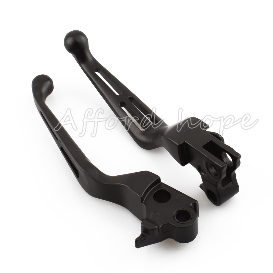 Black Hollow-Out Brake Lever Slotted Wide Blade Brake Clutch Ergonomic Lever for Harley Touring Softail Dyna XL