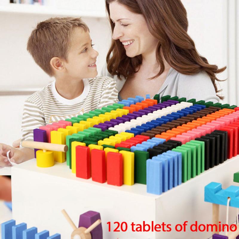 12 Kleuren 120 Stuks Domino Volwassen Grote Kinderen Vroege Onderwijs Houten Educatief Speelgoed Building &amp; Bouw Speelgoed