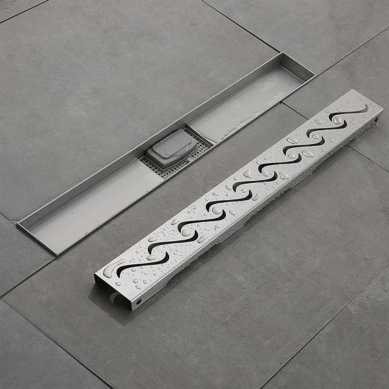 Tile Insert Rectangular Linear Anti-Odor Floor Drain Bathroom Hardware Invisible Shower Bathroom Accessories Multi Size Tool HWC