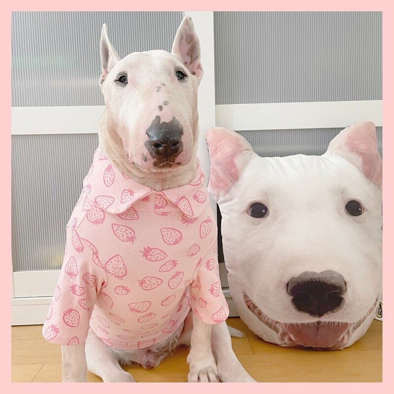 Grote Hond Shirt Amerikaanse Bully Pitbull Kleding Bull Terrier Kleding Franse Bulldog Corgi Samojeed Husky Labrador Golden Kleding: Roze / L