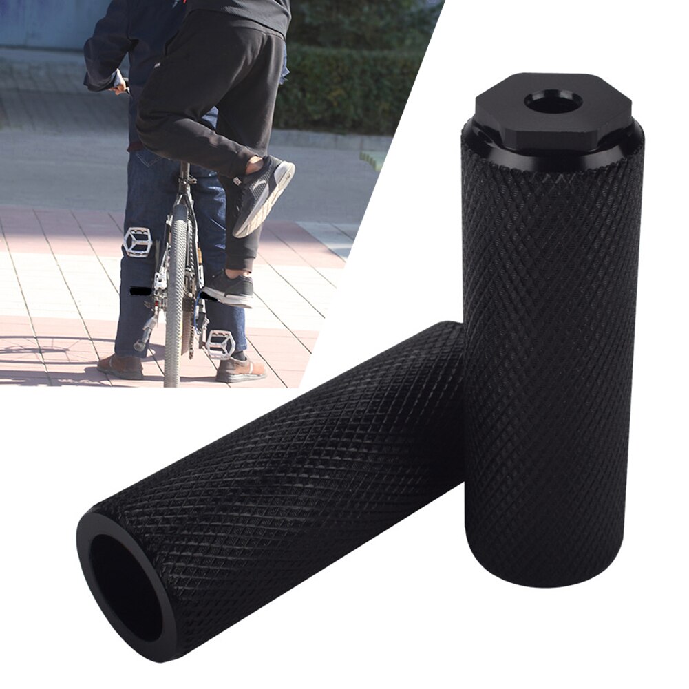 2 x bmx maastopyörä polkupyörän akseli poljin metalliseos jalka temppu tapit sylinteri musta mtb pyörä poljin luistamaton etu taka-akseli jalka pick