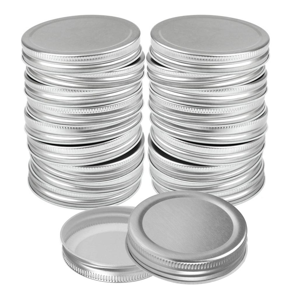 12 kpl 70mm 86 mmreusable lasipurkkiin luukut leveäsuiset tiiviisiin tiiviste kansi säilöntäastioiden hopea