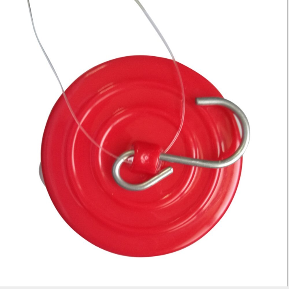 Garden Hand-held Hummingbird Feeder with 3 Feeding Ports Red with S-Hook Bird Drinking Utensils Water Food Feeder