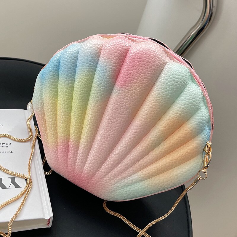 Kleine nischentasche für damen, trendige, 2022 sommer-umhängetasche mit kette #39 muscheltasche: Mehrfarbig