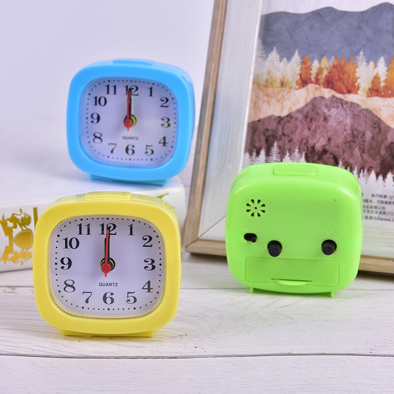 Portable Clock for Student Alarm Clock Bedroom Desk Square Small Bed Compact Travel Quartz Beep clock Cute