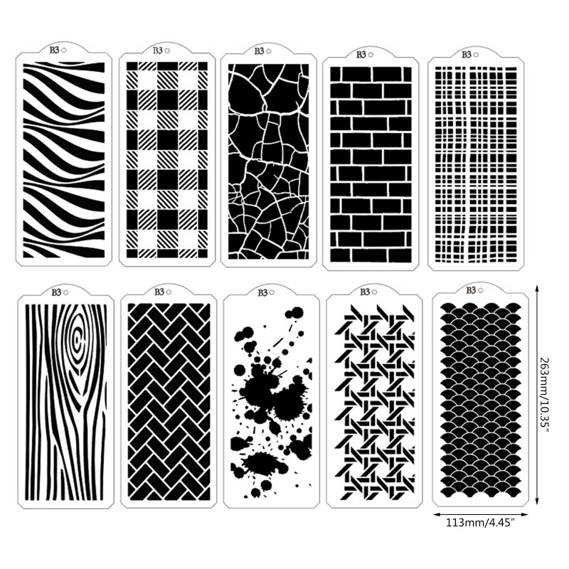 Painting Stencils 10 Sheets/set Abstract Plaid Drawing Templates Supplies for DIY Painting Art Projects School Giving: 2022