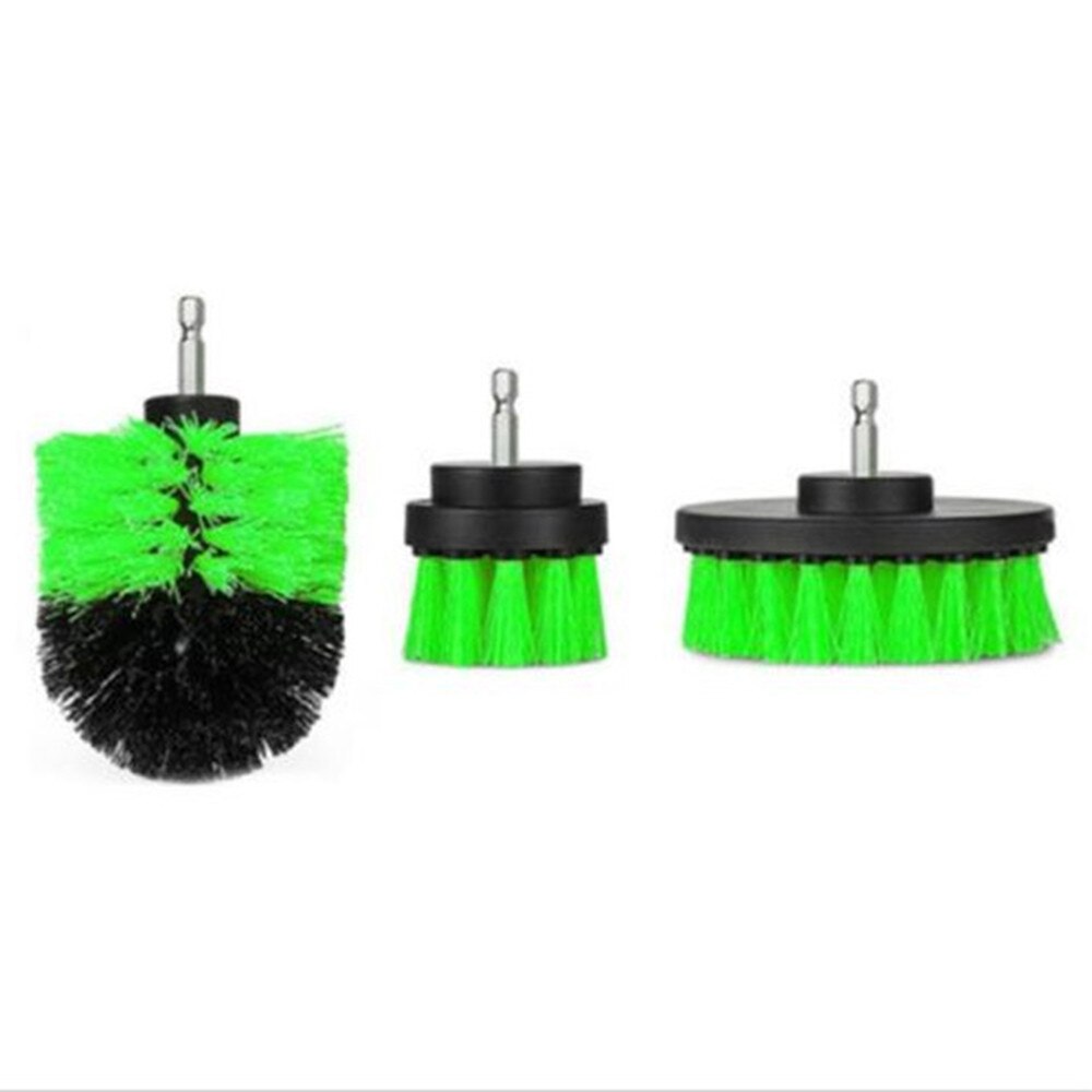 Electric drill brush Set Bathroom Surfaces Tub, Shower, Tile and Grout All Purpose Power Scrubber Cleaning Kit: 3 PCS GN