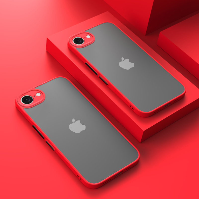 Para iPhone 16E funda SE4 2025 armadura de PC dura mate de lujo bloqueo de Color a prueba de golpes Fundas protectoras de cámara para iPhone 16e cubierta: Azul cielo