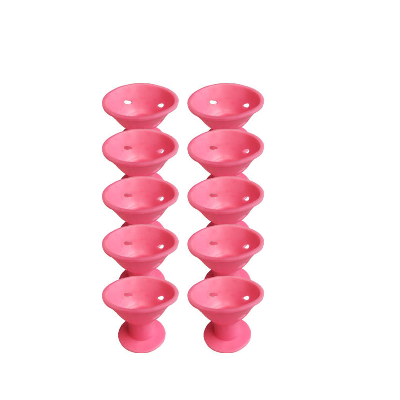 10Pcs Soft Rubber Hair Curlers Silicone Heatless Hair Rollers Clips No Hurt Hair Rollers Hairdressing DIY Hair Styling Tools: Gold