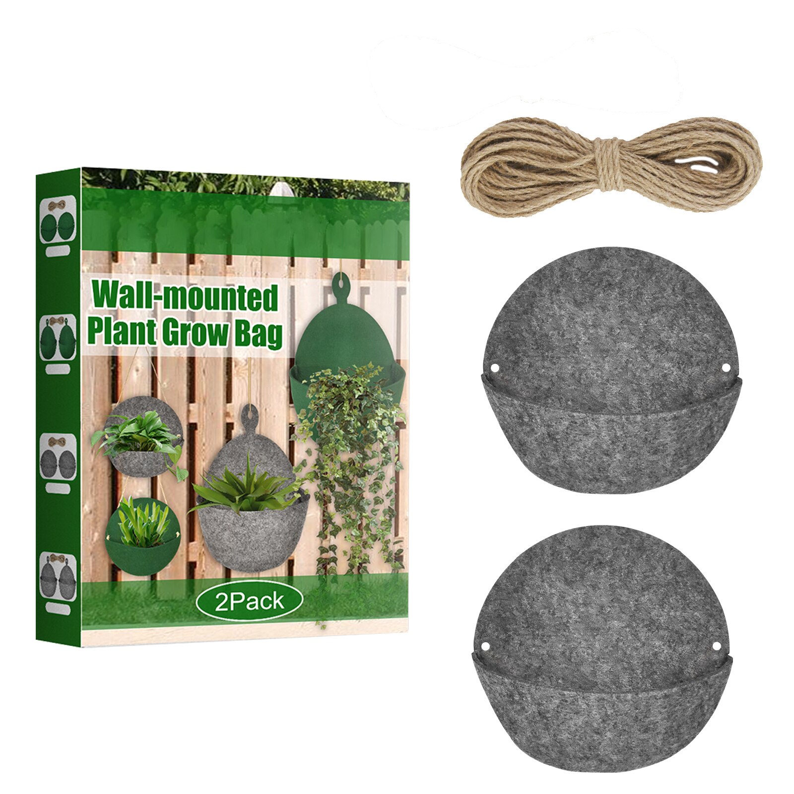 Worki robić uprawy roślin 2 paczki wiszące filcowe donica ogrodowa garnki pojemnik na kwiaty akcesoria robić domu na zewnątrz ogrodów: szary styl B