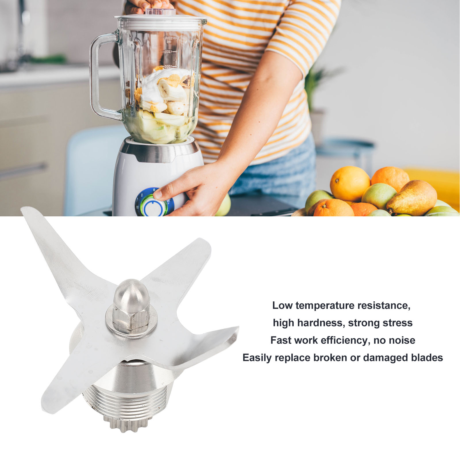 Blender Blade Assembly 503397 Stainless Steel Blender Cutter Blade Replacement for MX1000 MX1100 MX1200 Blender Blade Assembly