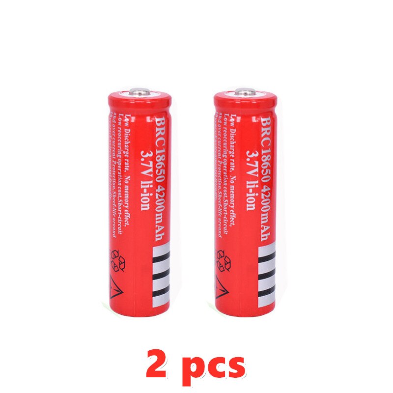 Originale 18650 batterier 3,7v 4200 mah wiederaufladbare liion batterie für led taschenlampe batery litio batteri + usb ladegerät: 2 stk batteri
