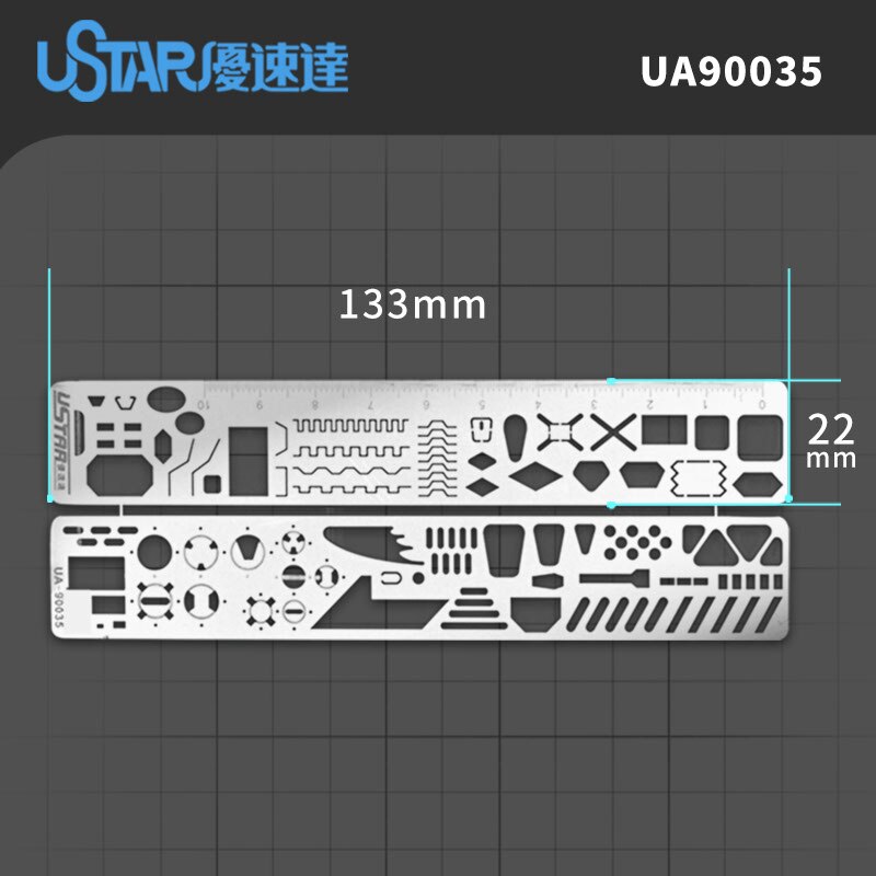 Hobby Craft Tool Stainless Steel Drill Hole Maker Modeler Scribe Line Carving Auxiliary Ruler For Gundam Model Building: UA-90035