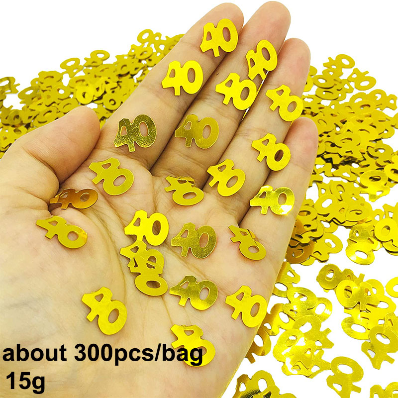 Happy Birthday 40 Year Old Disposable Tableware Black Gold Plate Tablecloth Banner For 40th Birthday Party Decorations Supplies: MULTI