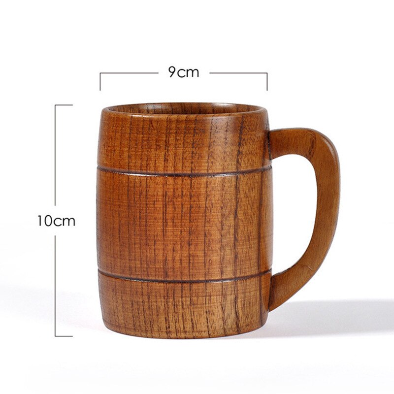 350ml Classic Style Natural Wood Cup Wooden Beer Mugs Drinking For Party Novelty Eco-friendly: holder