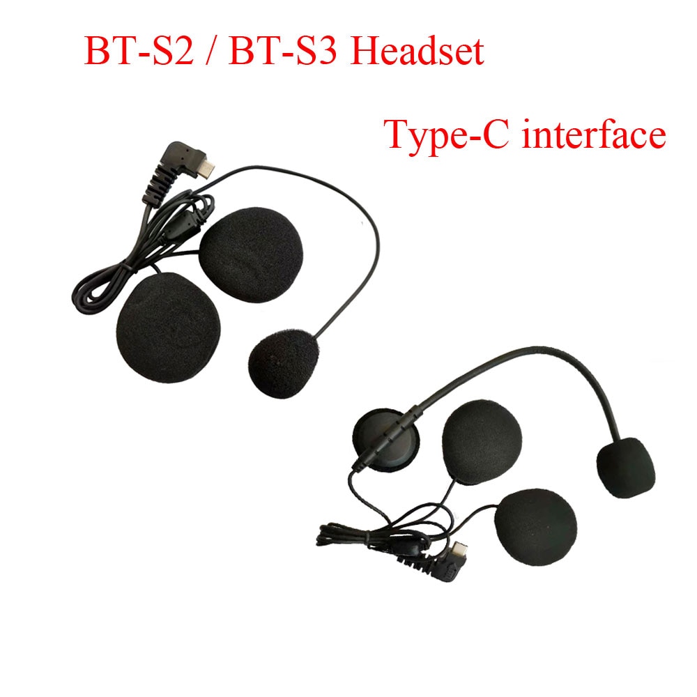 Typ-c gränssnitt jack hjälm mikrofon högtalare headset för bt -s2 bt-s3 intercom motorcykel bluetooth