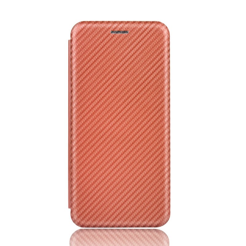 Zenfone 8 ZS590KS Case Flip Lederen Boek Carbon Fiber Cover Tpu Bumper Voor Asus Zenfone8 ZS590 Wallet Case Funda Zenfone 8Z 8 Z: Zenfone 8Z / Bruin